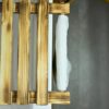 ya7 Подставка для купания под детскую ванночку с перекладиной для полотенца из термообработанного дерева