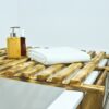 ya8 Подставка для купания под детскую ванночку с перекладиной для полотенца из термообработанного дерева