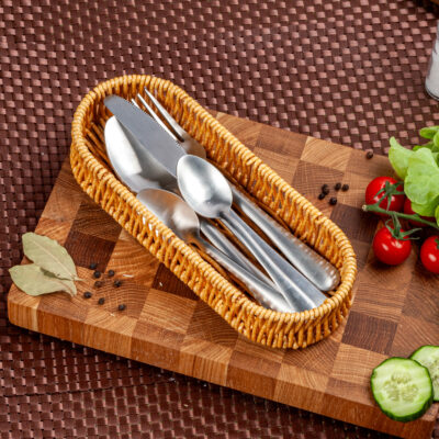 Корзина плетеная для сервировки и хранения, 24х9х4 см, овальная